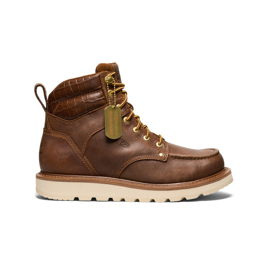 Men's Cincinnati 6" Boot (Soft Toe) x Noon Goons  Leather Brown/Off White / Keen / Men's